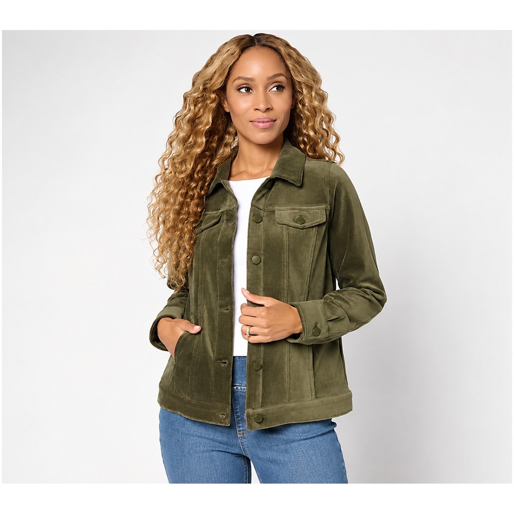 Belle by Kim Gravel Bellour Jean Jacket Black Olive, XX-Small